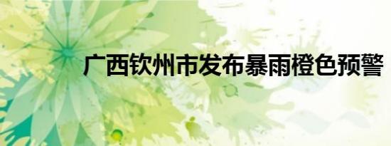 广西钦州市发布暴雨橙色预警
