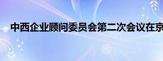 中西企业顾问委员会第二次会议在京举行