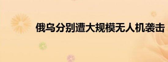 俄乌分别遭大规模无人机袭击