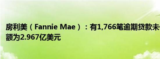 房利美（Fannie Mae）：有1,766笔逾期贷款未偿还本金总额为2.967亿美元