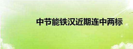 中节能铁汉近期连中两标
