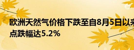 欧洲天然气价格下跌至自8月5日以来的最低点跌幅达5.2%