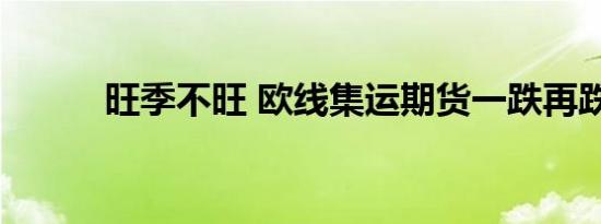 旺季不旺 欧线集运期货一跌再跌