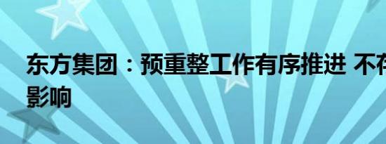东方集团：预重整工作有序推进 不存在较大影响