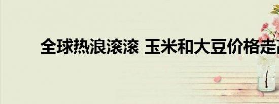 全球热浪滚滚 玉米和大豆价格走高