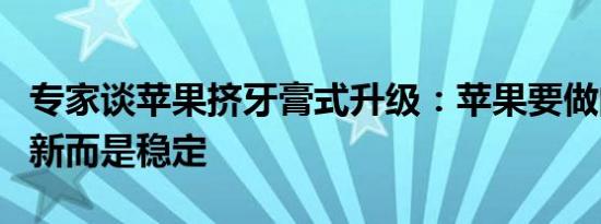 专家谈苹果挤牙膏式升级：苹果要做的不是创新而是稳定