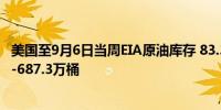 美国至9月6日当周EIA原油库存 83.3万桶预期98.7万桶前值-687.3万桶