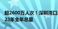 超2600万人次！深圳湾口岸出入境人员超2023年全年总量