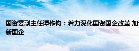 国资委副主任谭作钧：着力深化国资国企改革 加快锻造现代新国企