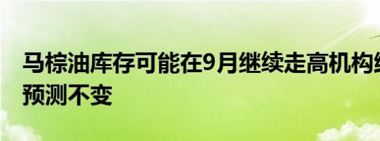 马棕油库存可能在9月继续走高机构维持价格预测不变