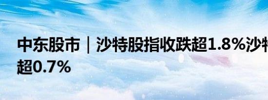 中东股市｜沙特股指收跌超1.8%沙特阿美跌超0.7%