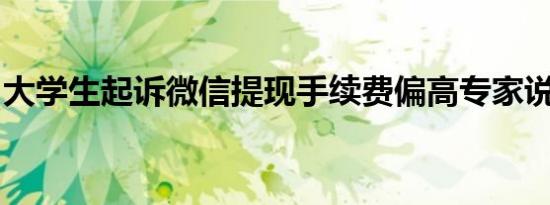 大学生起诉微信提现手续费偏高专家说法来了