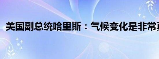 美国副总统哈里斯：气候变化是非常真实的