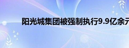 阳光城集团被强制执行9.9亿余元