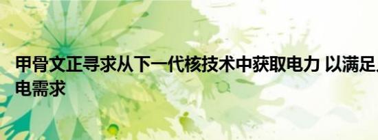 甲骨文正寻求从下一代核技术中获取电力 以满足人工智能用电需求