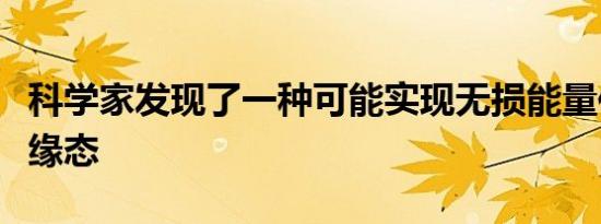 科学家发现了一种可能实现无损能量传输的边缘态