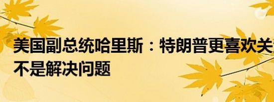 美国副总统哈里斯：特朗普更喜欢关注问题而不是解决问题