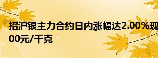 招沪银主力合约日内涨幅达2.00%现报7149.00元/千克