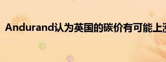 Andurand认为英国的碳价有可能上涨50%