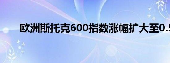 欧洲斯托克600指数涨幅扩大至0.5%