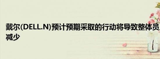 戴尔(DELL.N)预计预期采取的行动将导致整体员工人数持续减少 