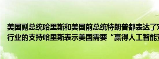 美国副总统哈里斯和美国前总统特朗普都表达了对美国科技行业的支持哈里斯表示美国需要“赢得人工智能竞赛”