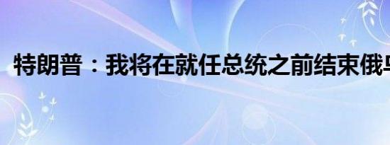 特朗普：我将在就任总统之前结束俄乌冲突