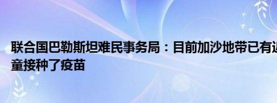 联合国巴勒斯坦难民事务局：目前加沙地带已有近53万名儿童接种了疫苗