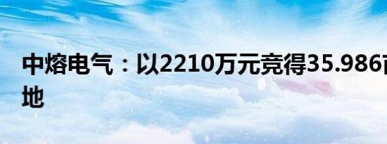 中熔电气：以2210万元竞得35.986亩工业用地