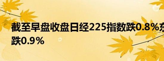 截至早盘收盘日经225指数跌0.8%东证指数跌0.9%