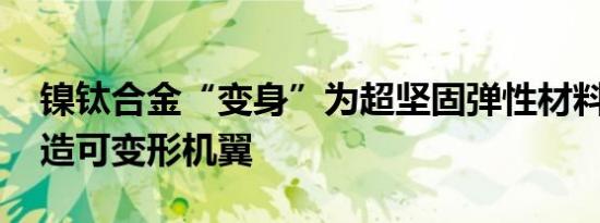 镍钛合金“变身”为超坚固弹性材料 有望打造可变形机翼