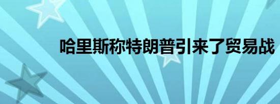 哈里斯称特朗普引来了贸易战