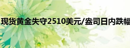 现货黄金失守2510美元/盎司日内跌幅0.26%