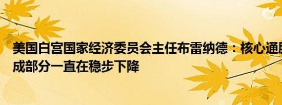 美国白宫国家经济委员会主任布雷纳德：核心通胀的其他组成部分一直在稳步下降