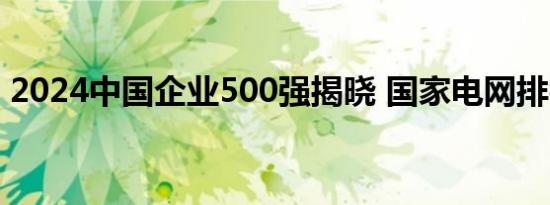 2024中国企业500强揭晓 国家电网排名第一