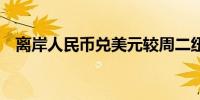 离岸人民币兑美元较周二纽约尾盘涨63点