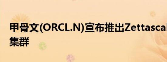甲骨文(ORCL.N)宣布推出Zettascale云计算集群