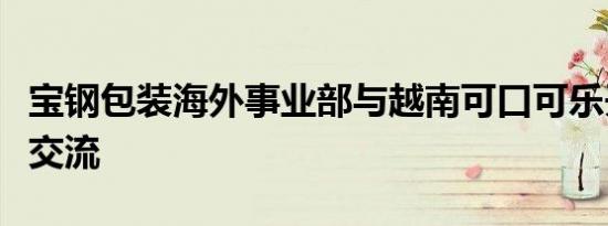 宝钢包装海外事业部与越南可口可乐开展工作交流