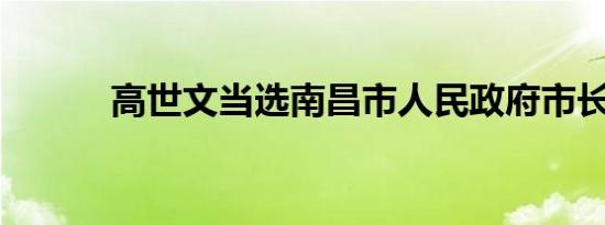高世文当选南昌市人民政府市长