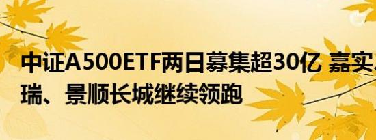 中证A500ETF两日募集超30亿 嘉实、华泰柏瑞、景顺长城继续领跑