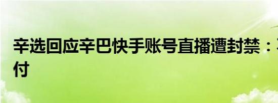 辛选回应辛巴快手账号直播遭封禁：不影响赔付