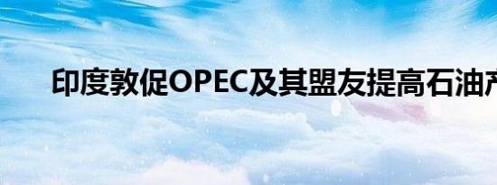 印度敦促OPEC及其盟友提高石油产量