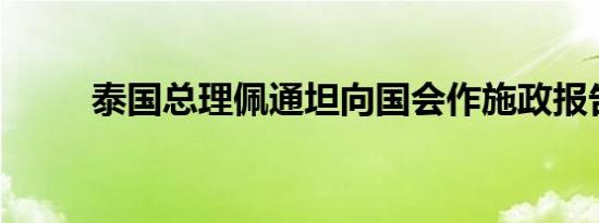 泰国总理佩通坦向国会作施政报告
