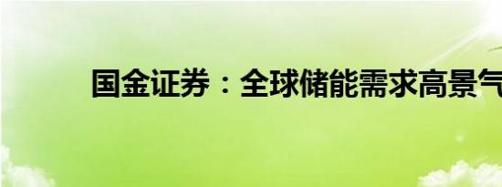 国金证券：全球储能需求高景气