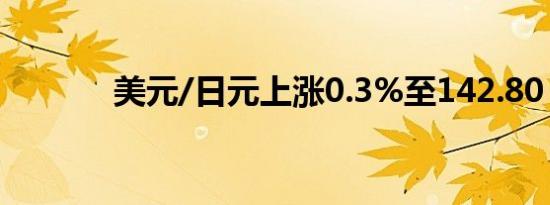 美元/日元上涨0.3%至142.80