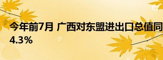 今年前7月 广西对东盟进出口总值同比增长24.3%