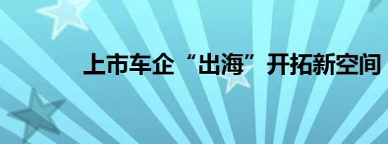 上市车企“出海”开拓新空间