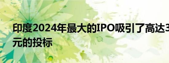 印度2024年最大的IPO吸引了高达390亿美元的投标