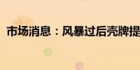 市场消息：风暴过后壳牌提高海上平台产量