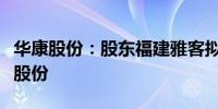 华康股份：股东福建雅客拟减持不超过1.00%股份